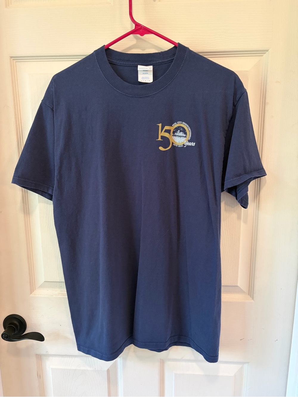 Navy Short-Sleeve Crewneck T-Shirt - 150 Years Anniversary Graphic* - size L